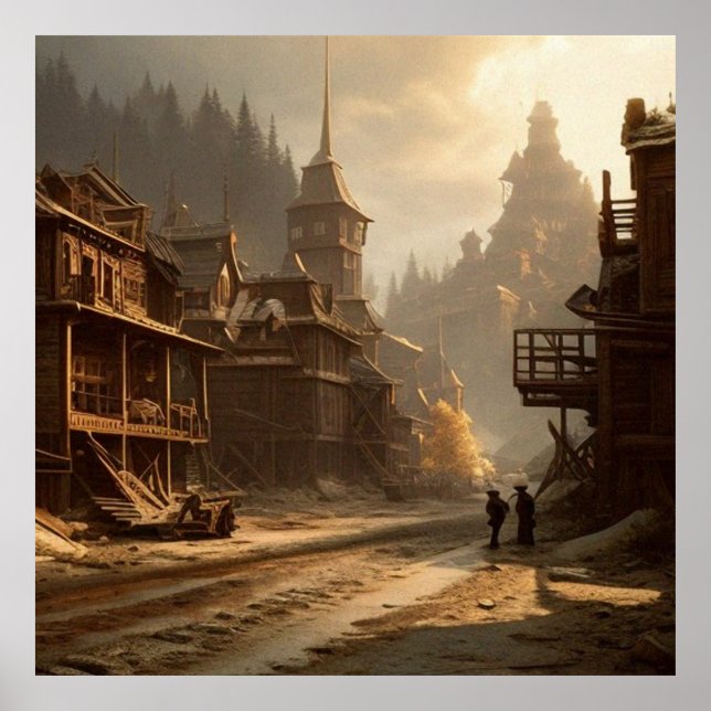 Old Abandoned 19th century town Main Street  2 Poster (Front)