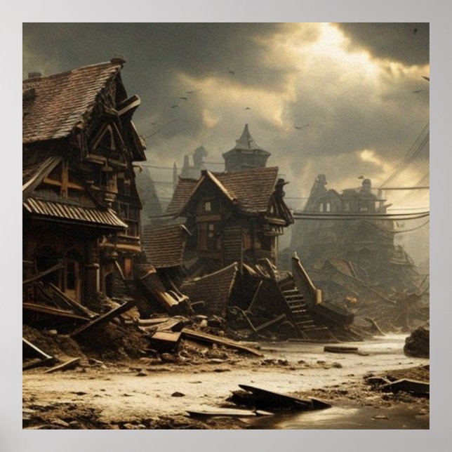 Old Abandoned 19th century town Main Street  Poster (Front)