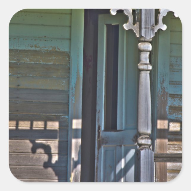 Old, abandoned homestead square sticker (Front)