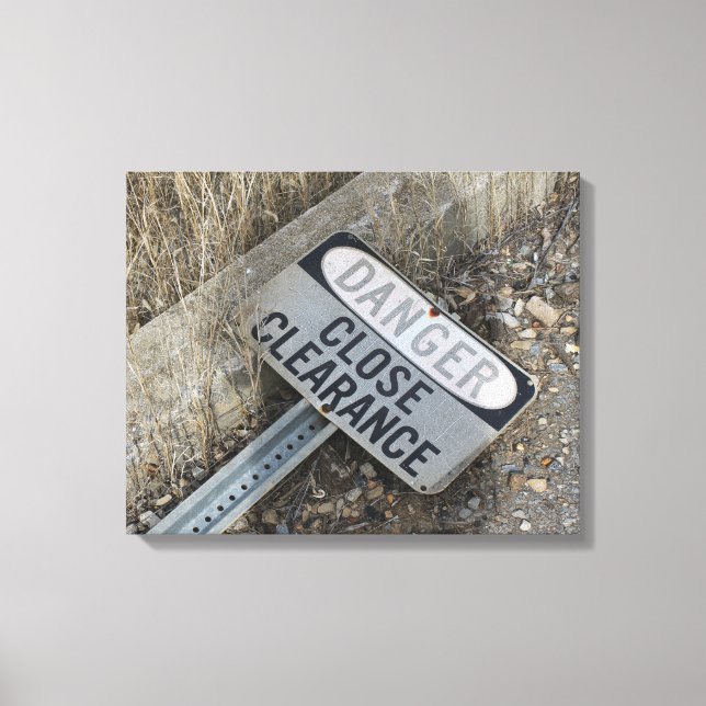 Old Abandoned Railroad Sign Canvas Print (Front)