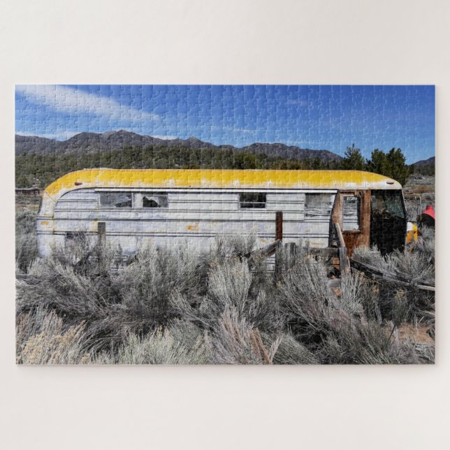 Old Abandoned School Bus Jigsaw Puzzle (Horizontal)
