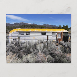 Old Abandoned School Bus Postcard