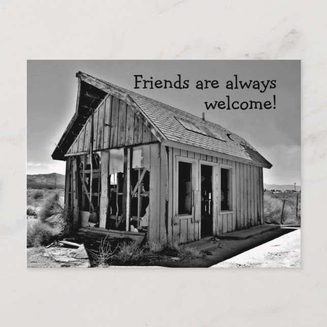 Old abandoned shack friendship post card (Front)
