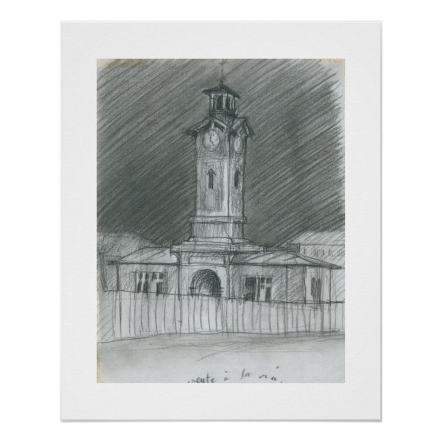 Old Abattoirs of Vaugirard Paris Sketch Poster (Front)