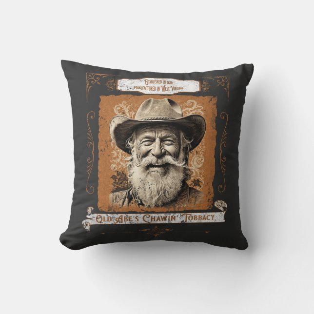 Old Abe's Chawin' Tobaccy Cushion (Front)
