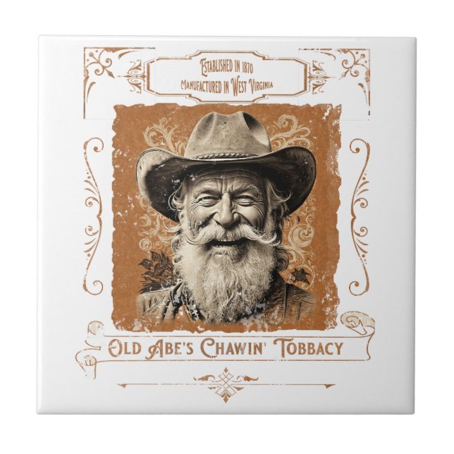 Old Abe's Chawin' Tobaccy Tile (Front)
