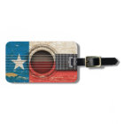 Old Acoustic Guitar with Texas Flag