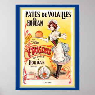 Old Ad French Maid Chicken Pate Pates de Volailles Poster