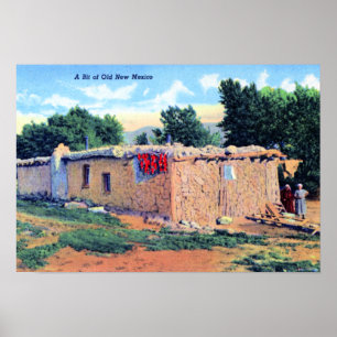 Old Adobe House New Mexico Poster
