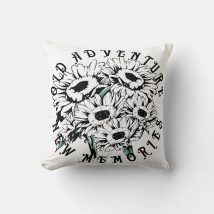 Old Adventure New Memories Vintage Floral Summer Cushion