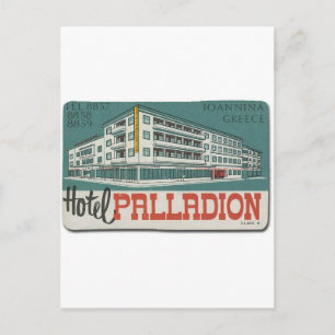Old Advert Greece Ioannina Hotel Palladion Postcard