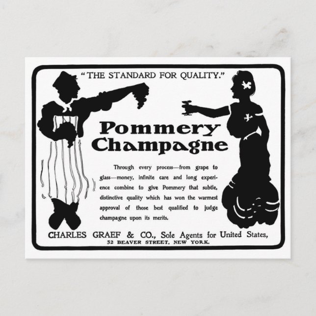 Old Advert Pommery Champagne Postcard (Front)