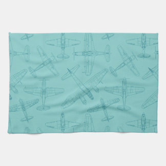 Old aeroplanes tea towel