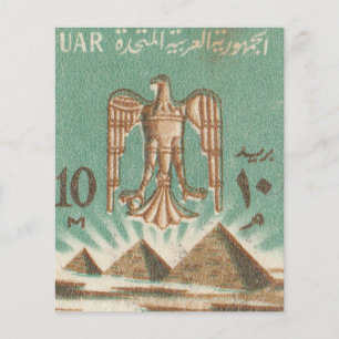 Old african postage stamp with pyramids
