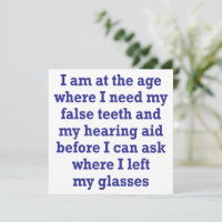Old Age: False Teeth, Hearing Aid and Lost Glasses