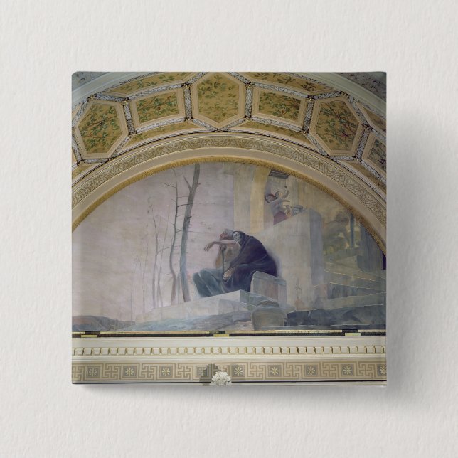 Old Age, from The Three Ages of Man, 1887 15 Cm Square Badge (Front)