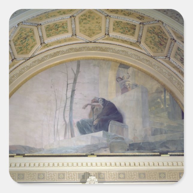 Old Age, from The Three Ages of Man, 1887 Square Sticker (Front)