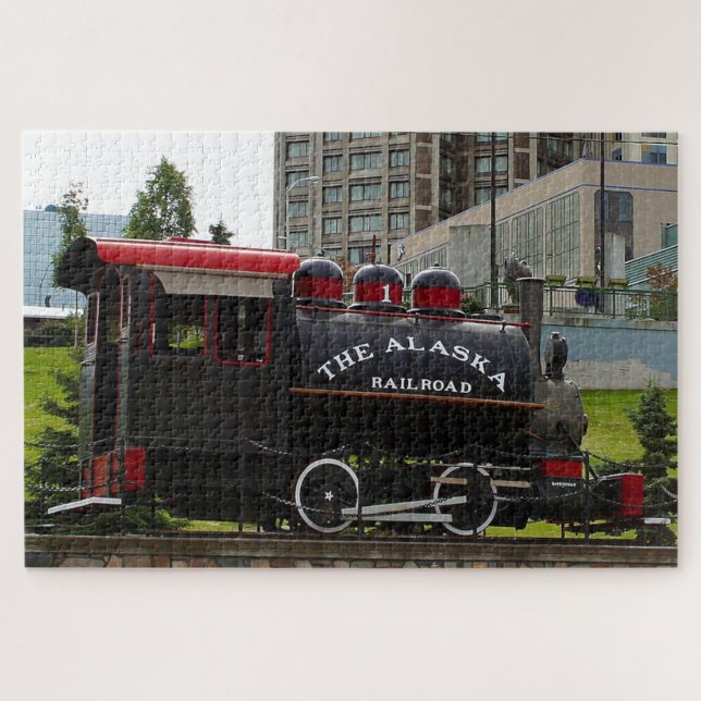 Old Alaska Railroad steam locomotive engine 2 Jigsaw Puzzle (Horizontal)