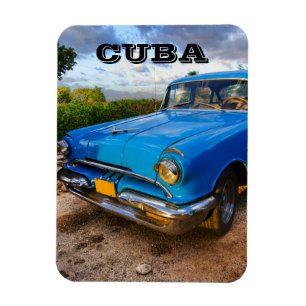 Old American classic car in Trinidad, Cuba Magnet