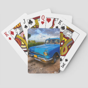 Old American classic car in Trinidad, Cuba Playing Cards