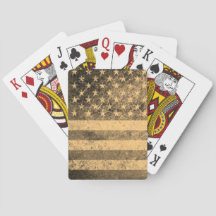 Old American Flag Grunge 2 Playing Cards