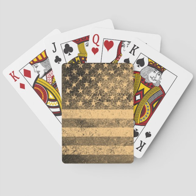 Old American Flag Grunge 2 Playing Cards (Back)