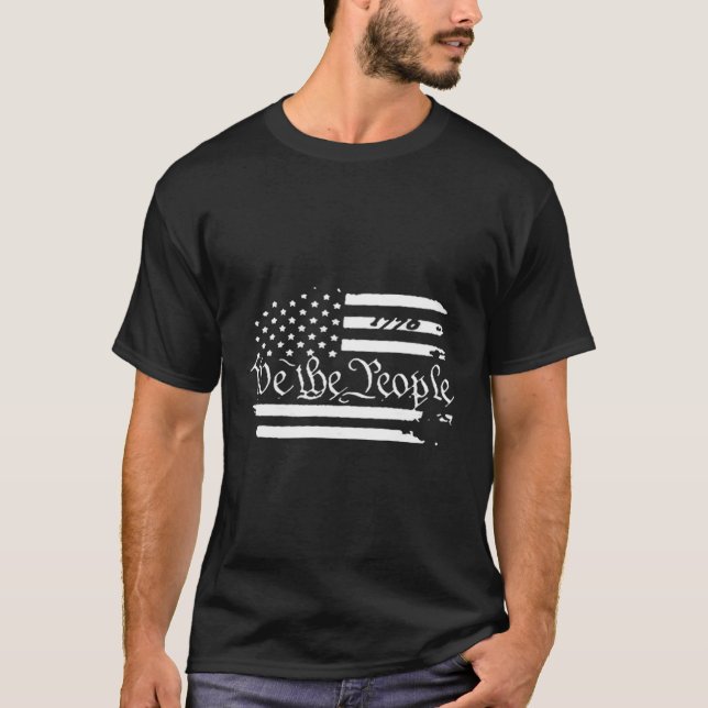 Old American Flag Patriotic 1776 We The People Usa T-Shirt (Front)