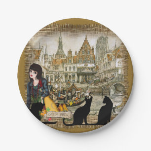 Old Amsterdam harbour Paper Plate