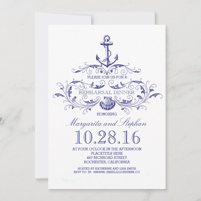 old anchor nautical rehearsal dinner invite (Front)
