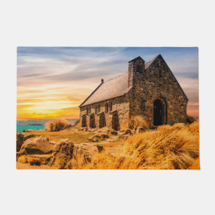 Old Ancient Church on the Plains Floor Mat