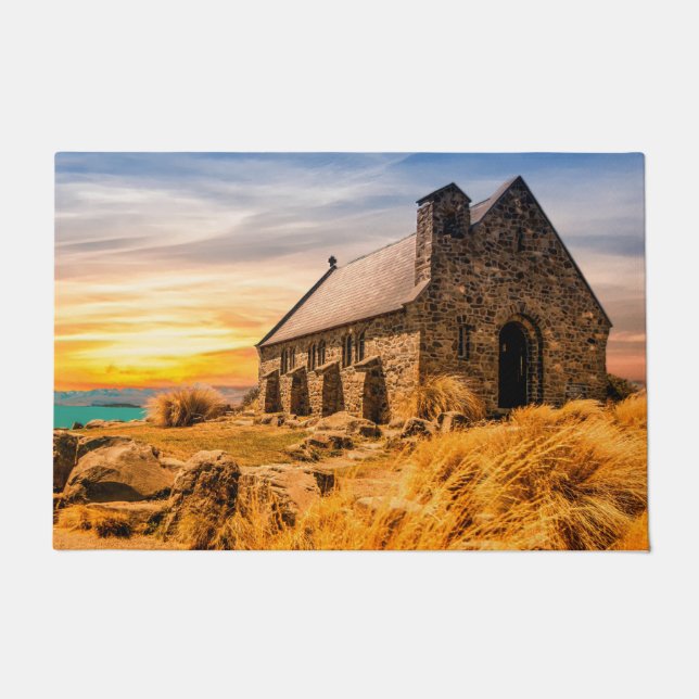 Old Ancient Church on the Plains Floor Mat (Front)