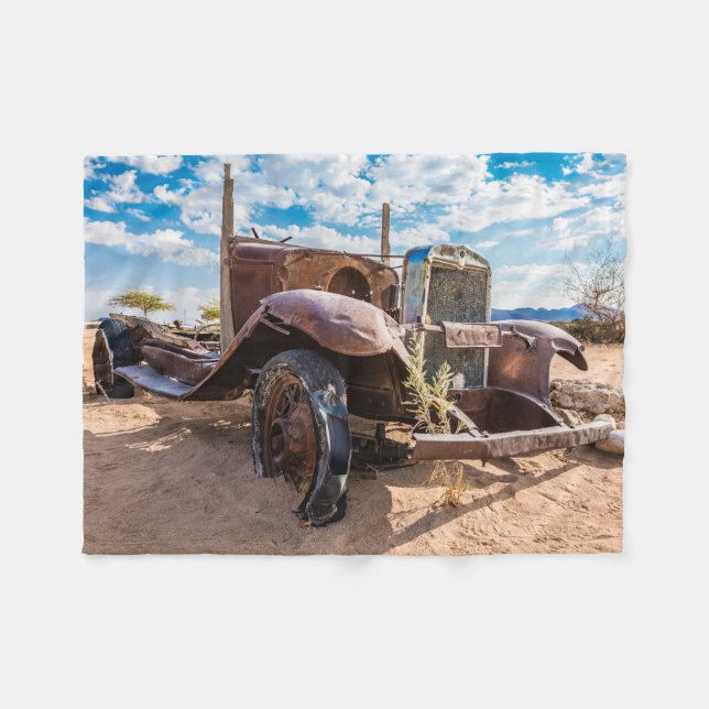 Old and abandoned car #3 in Solitaire, Namibia Fleece Blanket (Front (Horizontal))