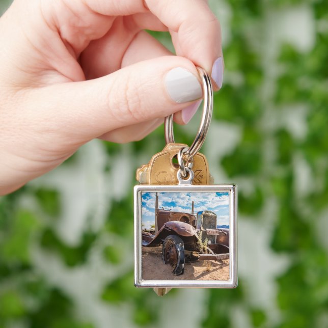 Old and abandoned car #3 in Solitaire, Namibia Key Ring (Hand)