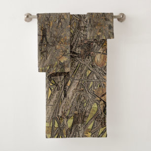 Old and modern style, camouflage bath towel set