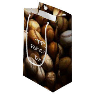 old and new baseballs Father's Day Small Gift Bag