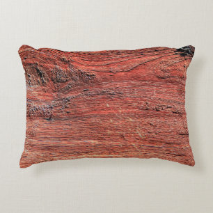 Old and rustic hardwood log surface, background te decorative cushion