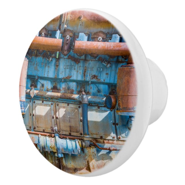Old and rusty Atlas Imperial diesel engine at Inde Ceramic Knob (Right)