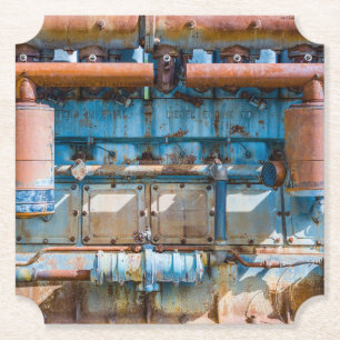 Old and rusty Atlas Imperial diesel engine at Inde Paper Coaster