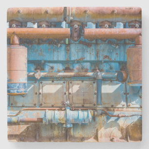 Old and rusty Atlas Imperial diesel engine at Inde Stone Coaster
