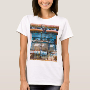 Old and rusty Atlas Imperial diesel engine at Inde T-Shirt