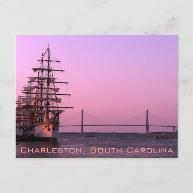 Old and the New in Charleston Postcard (Front)