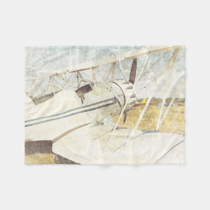 Old Antique Aeroplanes Biplanes Fleece Blanket