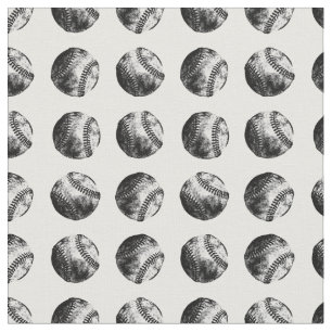 Old Antique Baseballs Pattern Vintage Baseball Art Fabric
