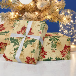 Old Antique Christmas Damask Wrapping Paper