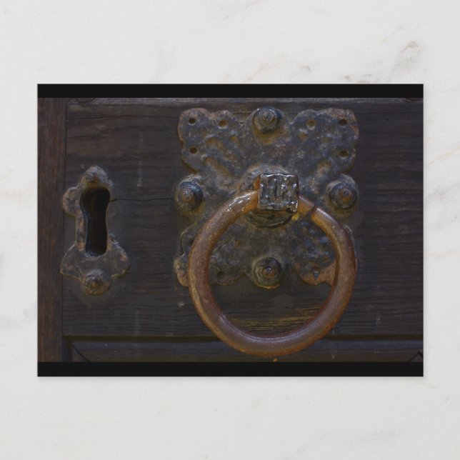 Old antique door knocker - postcard (Front)
