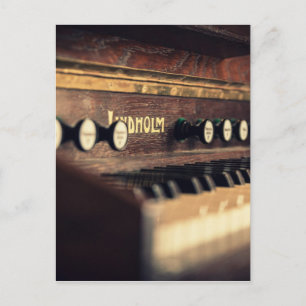 Old Antique Keyboard Piano Keys Instrument Postcard