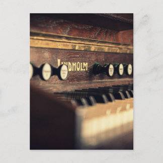 Old Antique Keyboard Piano Keys Instrument Postcard