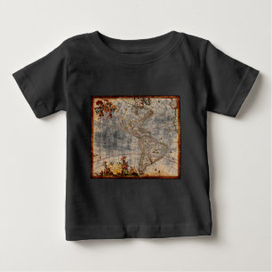Old Antique North & South America Map Baby T-Shirt