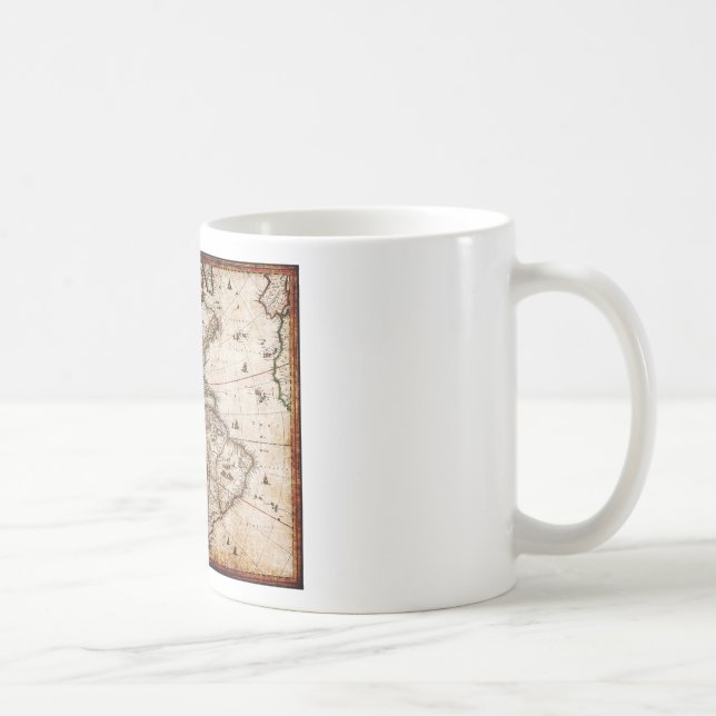 Old Antique North & South America Map Coffee Mug (Right)