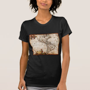 Old Antique North & South America Map T-Shirt